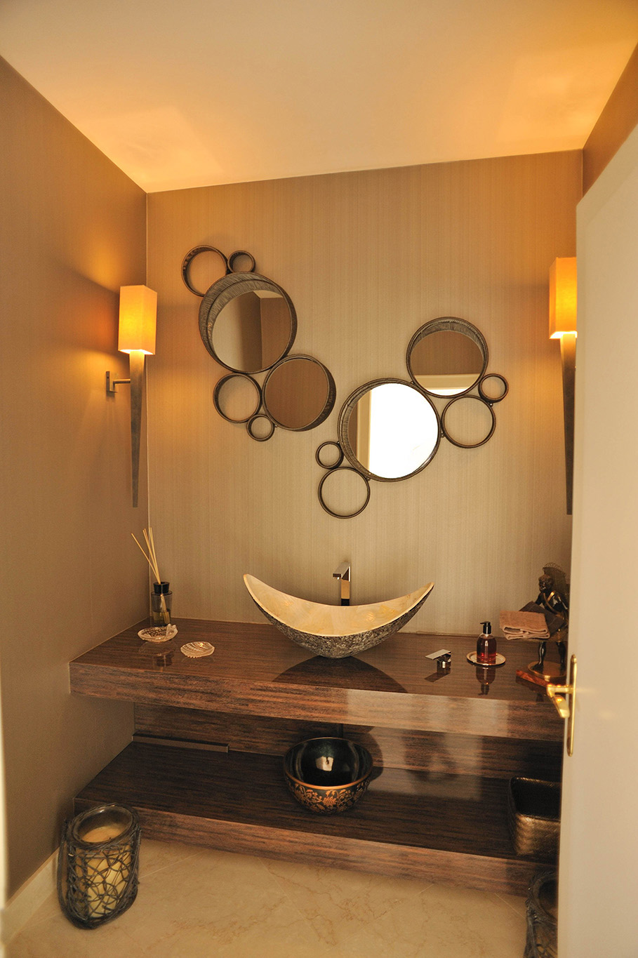 WC invités de maison, design intérieur, Cologny, Genève
