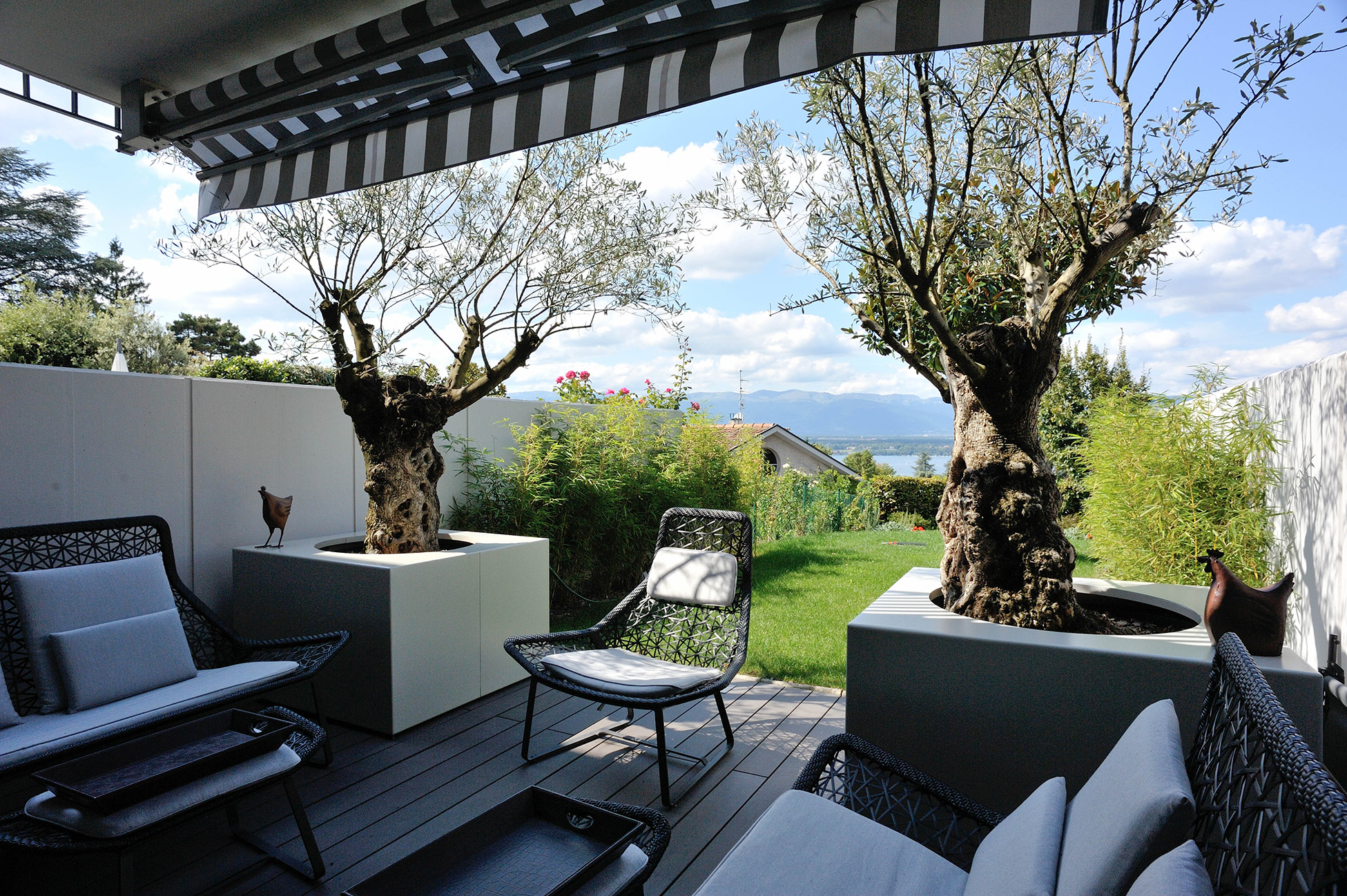 Terrasse de maison de ville, design intérieur, La Capite, Genève
